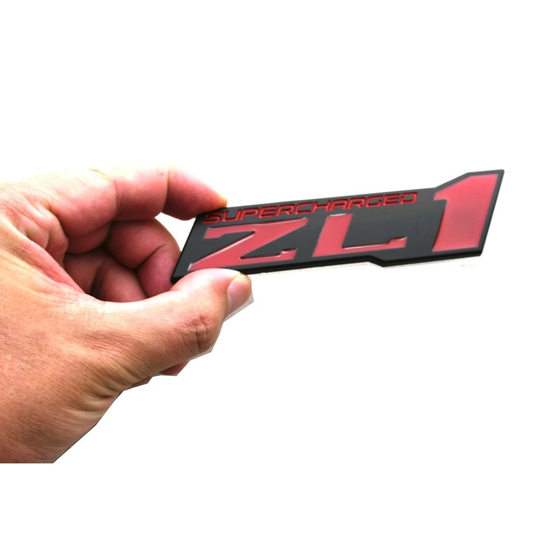 2pcs ZL1 Supercharged Emblem Engine Hood Badge Decal Replacement for