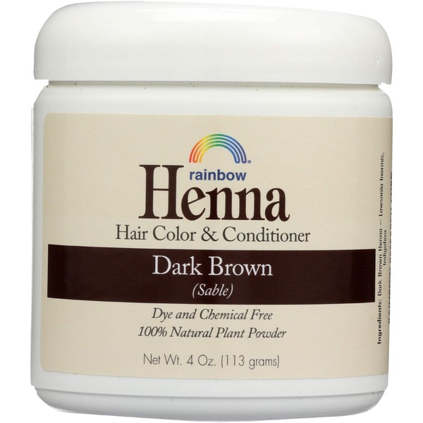 Rainbow Research Henna Hair Color and Conditioner, Dark Brown, 4 Ounce