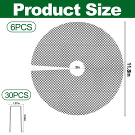 COZYDIG 6Pcs Plant Pot Grids,11.8Inch Plant Pot Cover with 30 U-Shaped Nails, Cat Proof Protector for Potted Plants,Dig-Free Soil Cover & Flower Pot Grid Guard