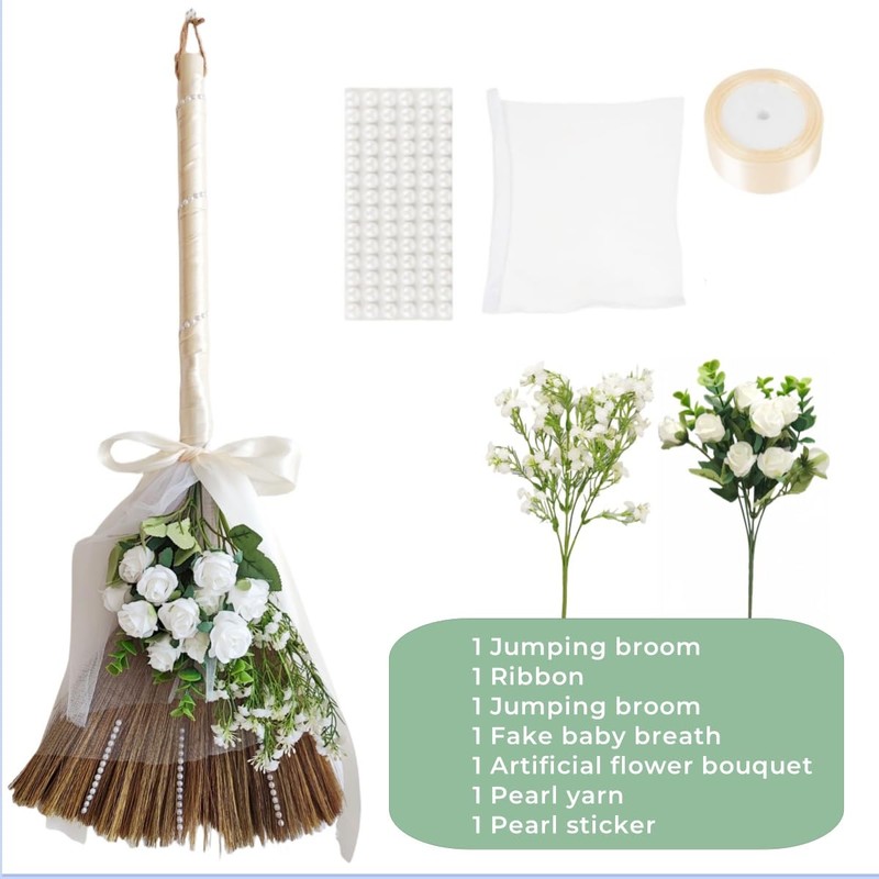 SISIMER Wedding Broom for Jumping Ceremony, African American Decorative Broomstick