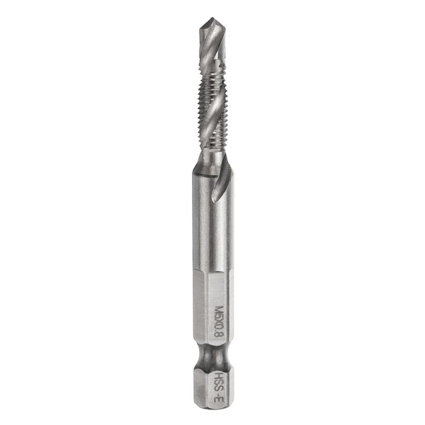 sourcing map Combination Drill and Tap Bit, Metric M5 x