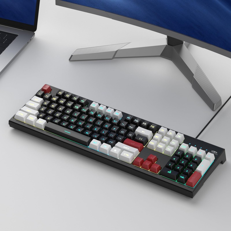 MageGee Creamy Keyboard,K2 Keyboard Wired RGB Backlit 104 Keys Waterproof