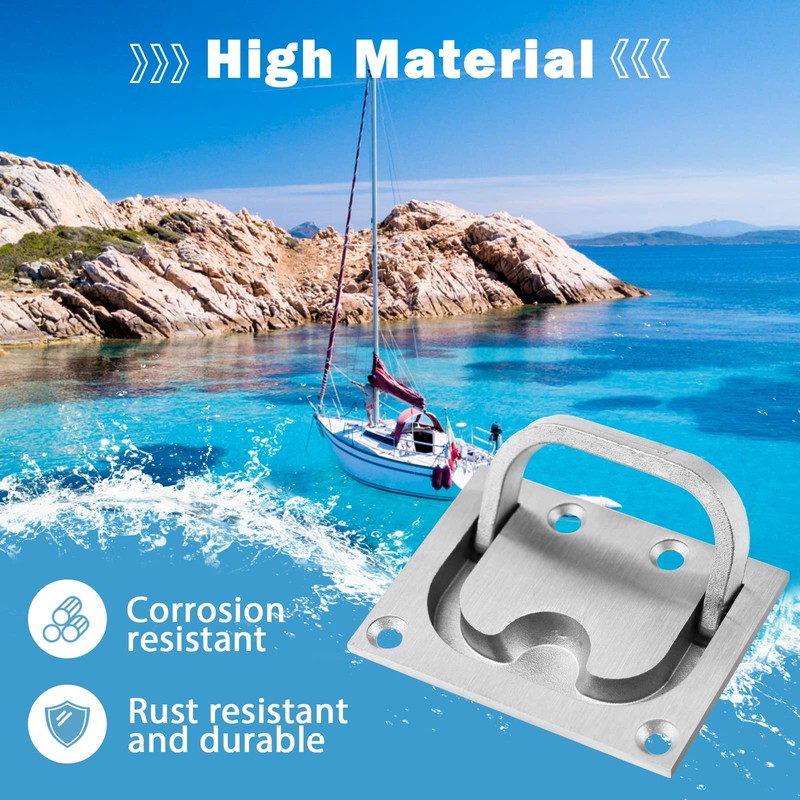 316 Stainless Steel Hatch Pull Flush Lift - Flush Ring
