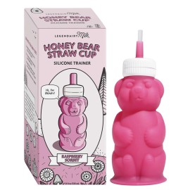 Legendairy Milk Honey Bear Straw Cup Silicone for Babies (Pink), 8 oz. Dishwasher Safe Baby S...