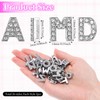 TIESOME 52PCS Silver Full Rhinestone Alphabet Charms, 8mm Slide Letters