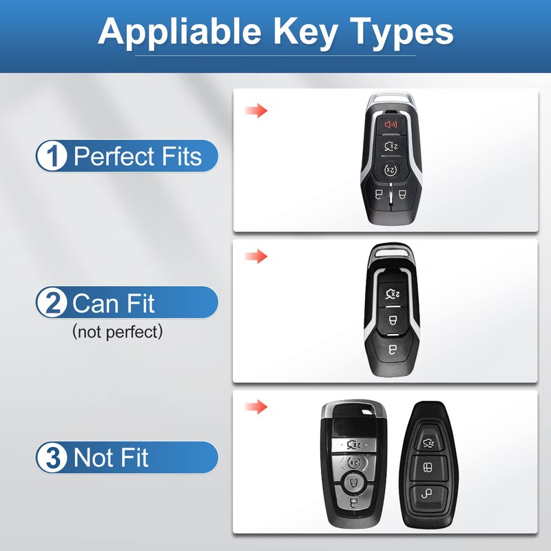 YO&YOYE Compatible with Ford Key Fob Cover with Keychain Leather