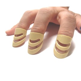 Phoenix Finger Picks, Set of 3, Large Size (Approx. 0.6 inches (14 mm)), Acoustic Fork, Electric Guitar Compatible, Finger Nail Protection, Easy Processing, 45 Days Long Warranty (Cream) Pick