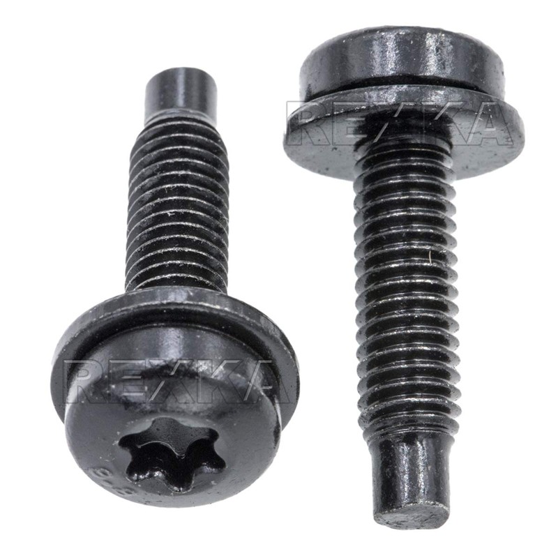 Rexka 20pcs Black T30 Torx Dog Point SEMS Bolt &