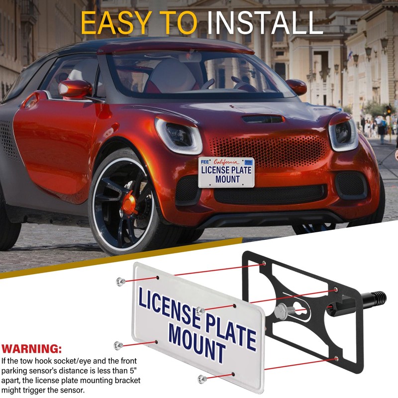 No Drill License Plate Holder Compatible with Mini Countryman (R60)
