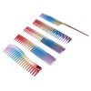 5pcs Space Aluminum Colorful Gradient Haircut Comb Salon Hairdressing Comb