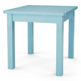 YEFU Oversize Outdoor Side Table, 18 Inch Outside Plastic Adirondack Side Table Weather Resistant, Hips High Strength Poly Wood Rustproof Waterproof Material for Patio, Pool, Front Porch Table(Blue)