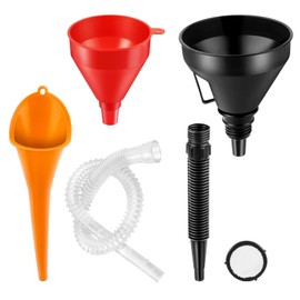 3 Pcs Funnel for Car Set, Plastic Oil Funnel with Retractable Conduit Long Mouth Wide Funnels with Filter for Auto Oil Gasoline