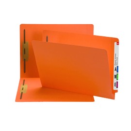 Smead End Tab Fastener File Folder, Shelf-Master Reinforced Straight-Cut Tab, 2 Fasteners, Letter Size, Orange, 50 Per Box (25640)