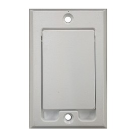 Central Vacuum Square Door Low Volt Inlet Wall Plate - White