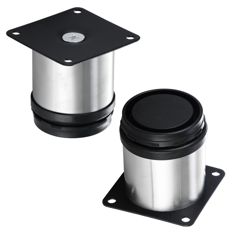 Knpwer 4 Pcs Adjustable Legs,50x60mm Stainless Steel Cabinet Feet,Round Adjustable