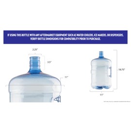 New Wave Enviro BPA Free PET Bottle, 5-Gallon Capacity, Crown Top (cap not included), Designed for Durability with Integrated Handle, Blue Color