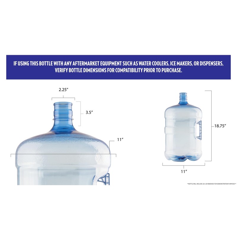New Wave Enviro BPA Free PET Bottle, 5-Gallon Capacity, Crown