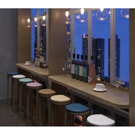 Waterproof Seat Cushion 4.5 cm Thicken Round Chair Cushion, PU Leather Waterproof Round Seat Cushion, Soft Round Memory Foam Chair Pad(Color 5,Diameter 30cm)