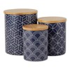 DII Kitchen Ceramics Collection, Canister Set, Mixed Print, Nautical Blue,