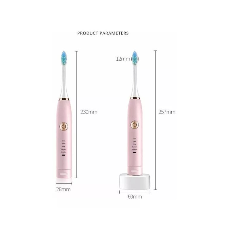 EGTMA Kit 2 Cepillo Para Dientes Electrico Ultrasonico 4 Cabezales