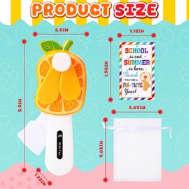 Glooglitter 24 Pack End of The Year Gifts Bulk Mini Portable Fans with Thank You Cards Cute Handheld Press Cooling Fans for Graduation Appreciation Summer Pool Beach Party Outdoor Activity (Sweets)