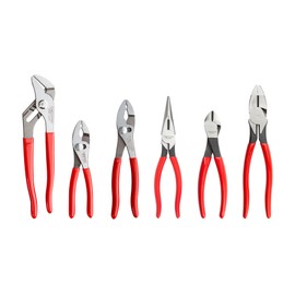 TEKTON Pliers Set, 6-Piece (Groove Joint, Slip Joint, Long Nose, Diagonal Cutting, Lineman's) | PLR99020
