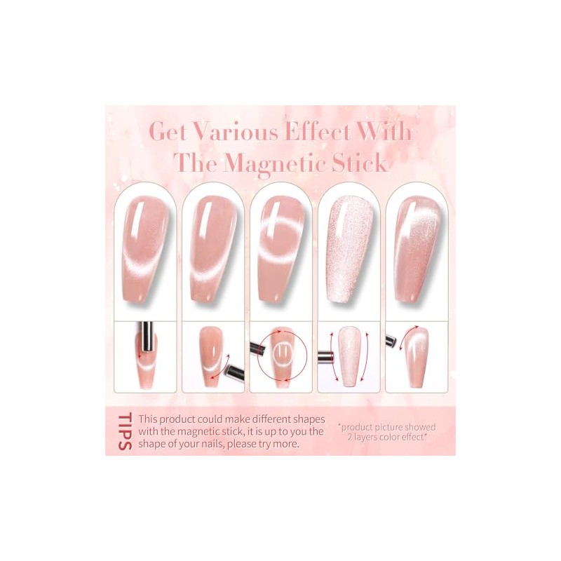 Born Pretty Cat Magnetic Eye Gel Jelly Rose UV Nagellack