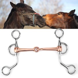 Pssopp Snaffle Chewing Stainless Steel Training Bit Copper Connected Month Bridle Bit French Link Loose Ring Copper Bridle Racing Accessories
