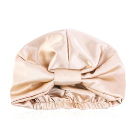 MWUMRCM Silk Hood for Sleeping Made of Real Hat Silk Satin Bonnet Satin Sleep Cap Adjustable Silk Hat Double Layer Silk Sleep Cap for Women, beige