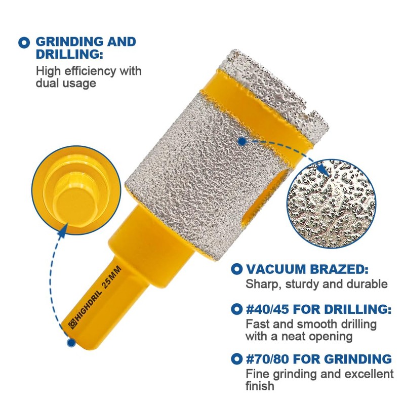 HIGHDRIL Diamond Finger Milling bit - 4/5inch (20MM) Dry Core