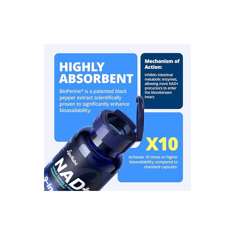 Suplemento NAD+ para mujeres, NMN + NR Super Absorption Complex