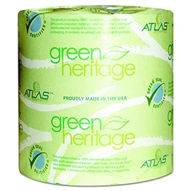 Green Heritage 275 4.5" Length x 3.1" Width, 2-Ply Bathroom Tissue (Case of 96 Rolls, 500 per Roll)