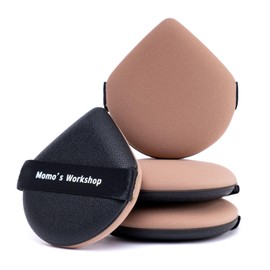 Momo's Workshop Makeup Sponge Puff, Face Sponge for Foundation & Concealer, Makeup on Details Targeted, Travel Friendly & Reusable,3pcs