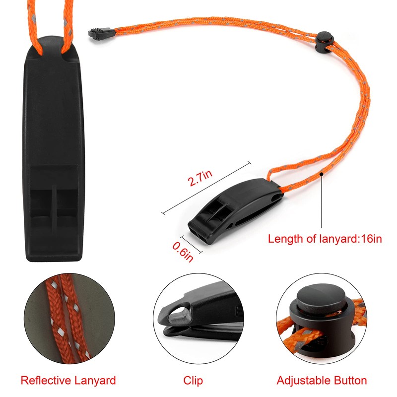 Hipat Emergency Whistle, Super Loud Safety Whistle with Lanyard, Ideal