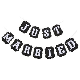 WHAMVOX Wedding Party Banner Set Just Married Paper Bunting 13.5 * 10.5cm Size Perfect Wedding Decor