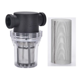 IMXMI Water Filter, 1/2'' Female Twist-On Pipe Strainer, Nylon PA66 cover, PC bowl, 304 Stainless Screen(40 and 80 Mesh)