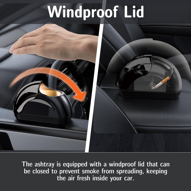 SAMIQU Car Ashtray with Lid-late model Car door Automotive Ashtray,Portable