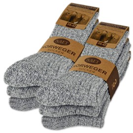 Sockenkauf24 6 Pairs Norwegian Socks with Wool in Black, Grey or Anthracite Men's Socks – AD220 - 39-42