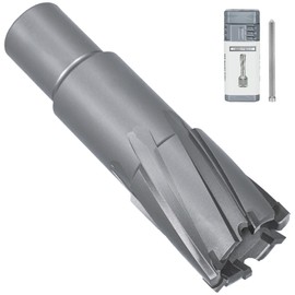 KEENTECH Carbide-Tipped Annular Cutter, 1-1/16" Diameter x 2" Depth, 3/4" Weldon Shank (2 Flat), High Speed Cutting TCT Mag Drill Bit with Pilot Pin for Harder Material, Stainless Steel, Cast Iron