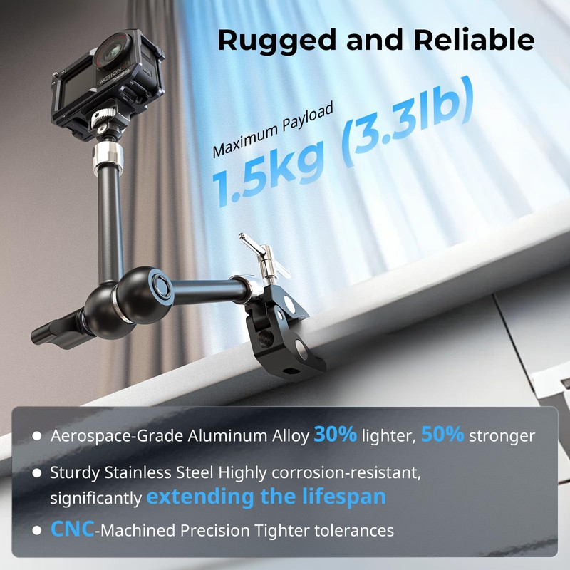 SMALLRIG 11" Magic Arm with Crab Shaped Clamp, Arm with