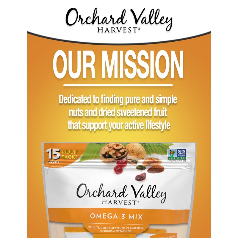 Orchard Valley Harvest Omega-3 Mix, 1 Ounce Bags (Pack of