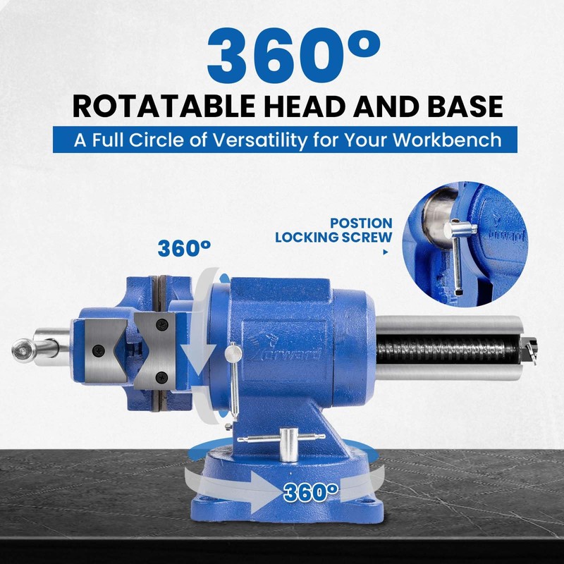 Forward HY-DT100-4IN Heavy Duty Bench Vise 360-Degree Swivel Base and