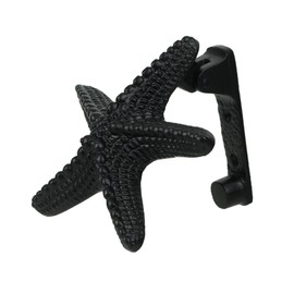 UD Rustic Black Enamel Cast Iron Coastal Starfish Door Knocker Sea Star