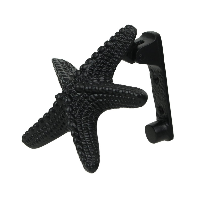 UD Rustic Black Enamel Cast Iron Coastal Starfish Door Knocker
