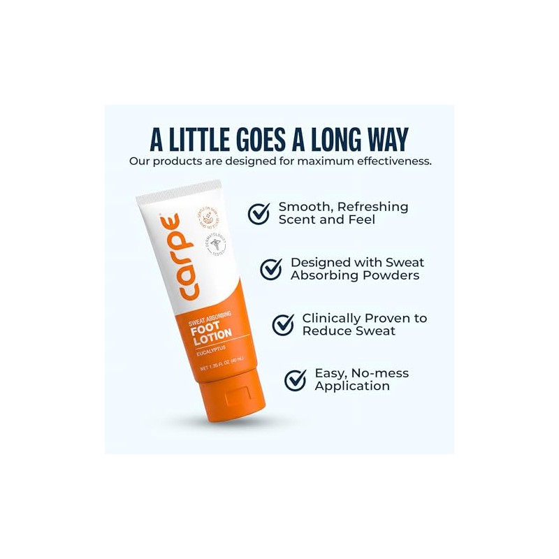 Carpe Antiperspirant Foot Lotion (Prevent Sweaty Feet, Block Sole Sweat)