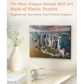 PieceRelax Canvas Wall Art Puzzles for Adults - Henry Do - Aerial Photography - New York City, USA Unique Gift & Home Décor with Plastic Jigsaw Puzzle Artwork for Living Room Bedroom [HN1308]