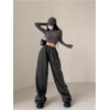 QJK Y2K Pants Track Pants Parachute Pants High Waisted Pants