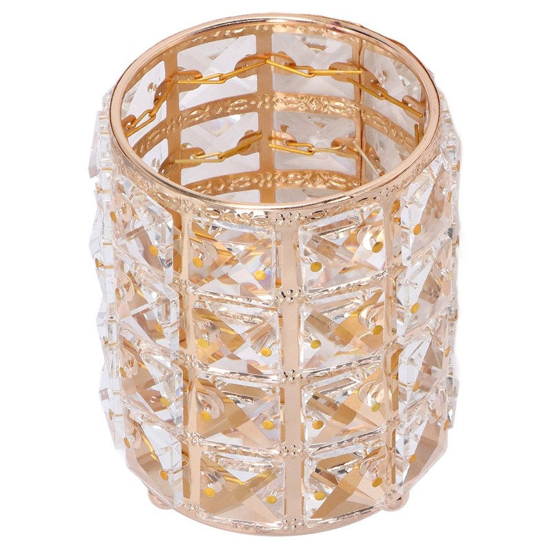 Crystal Makeup Brush Holder European Style Rounded Crystal Glass Cosmetic