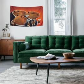 Capybara Club Funny Man Cave Wall Flag with 4 Brass Grommets 3x5 Feet for College Dorm Room Outdoor Bedroom Parties Filming Events Festivals (cap)