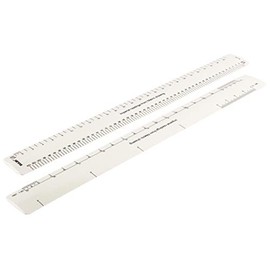 Rulex 30cm 12 inch Flat Oval Conversion Ruler - Imperial Readings from Metric Drawing - UK Manufactured